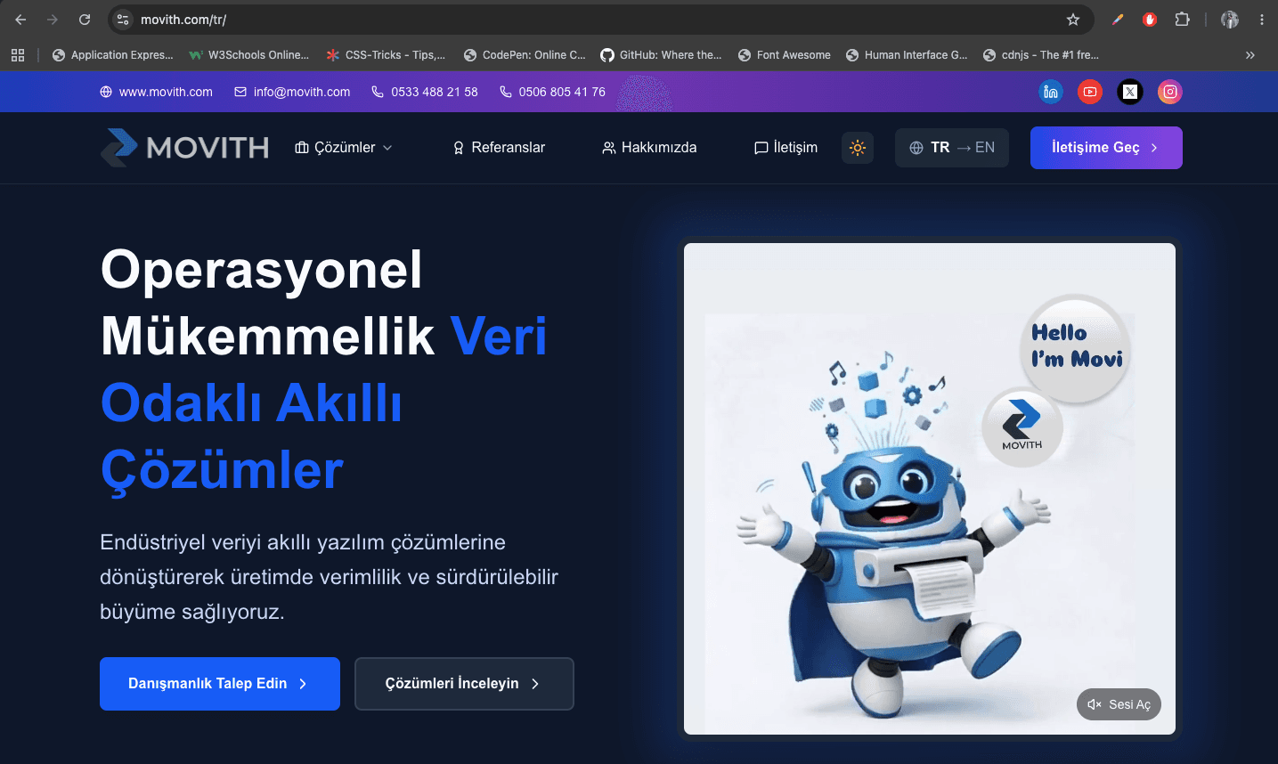 Movith Kurumsal Web Sitesi