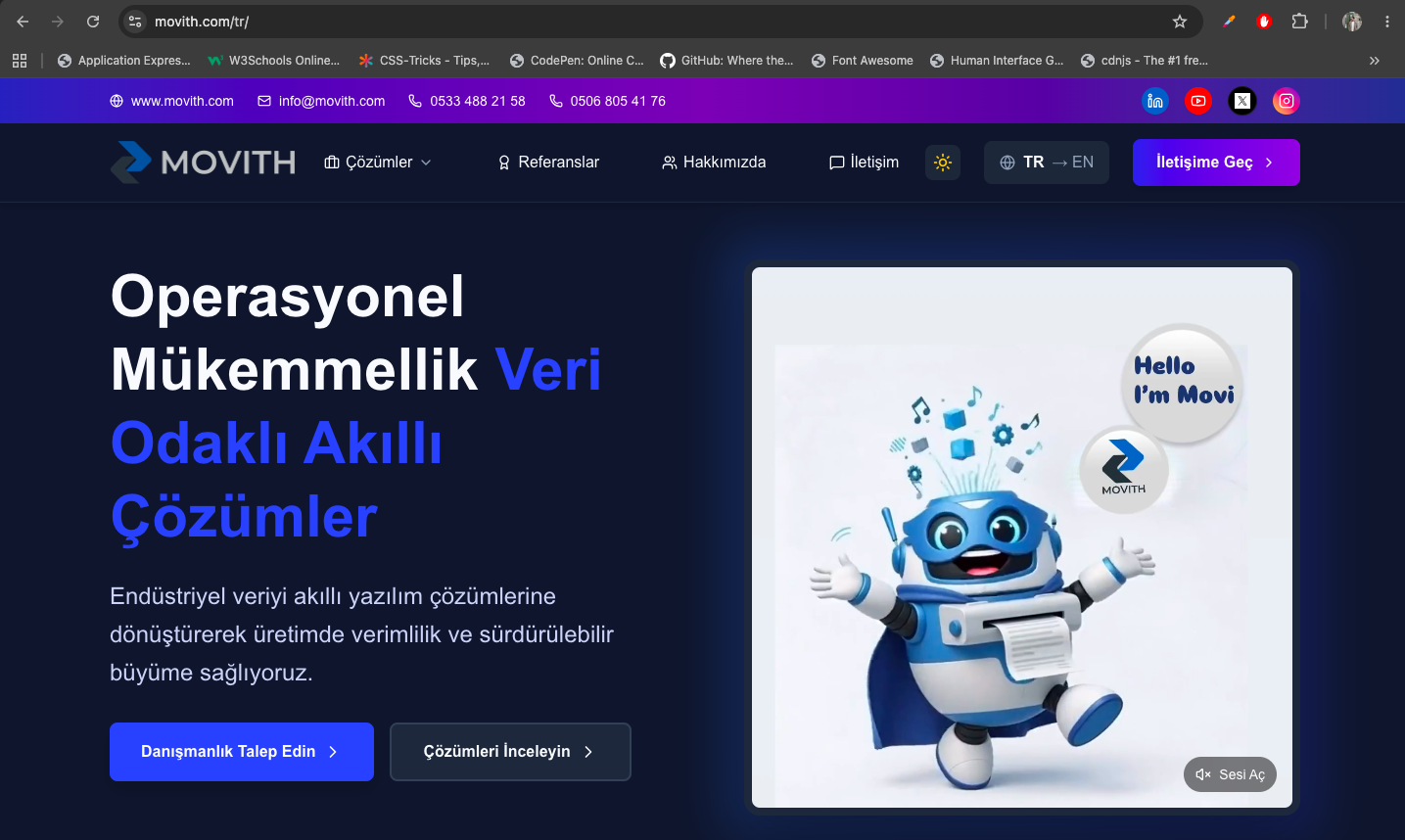 Movith Kurumsal Web Sitesi